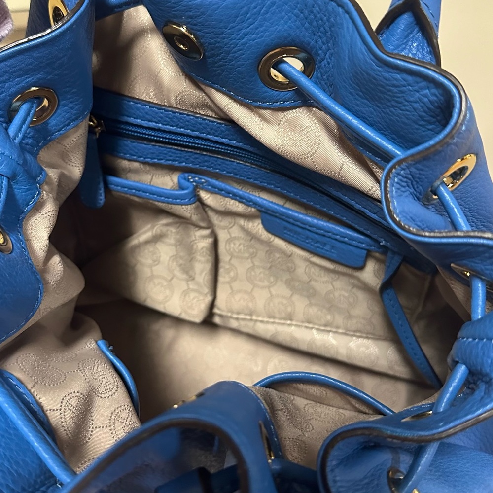 Like New Blue Michael Kors Camden Drawstring Satchel Bag - Picture 11 of 12